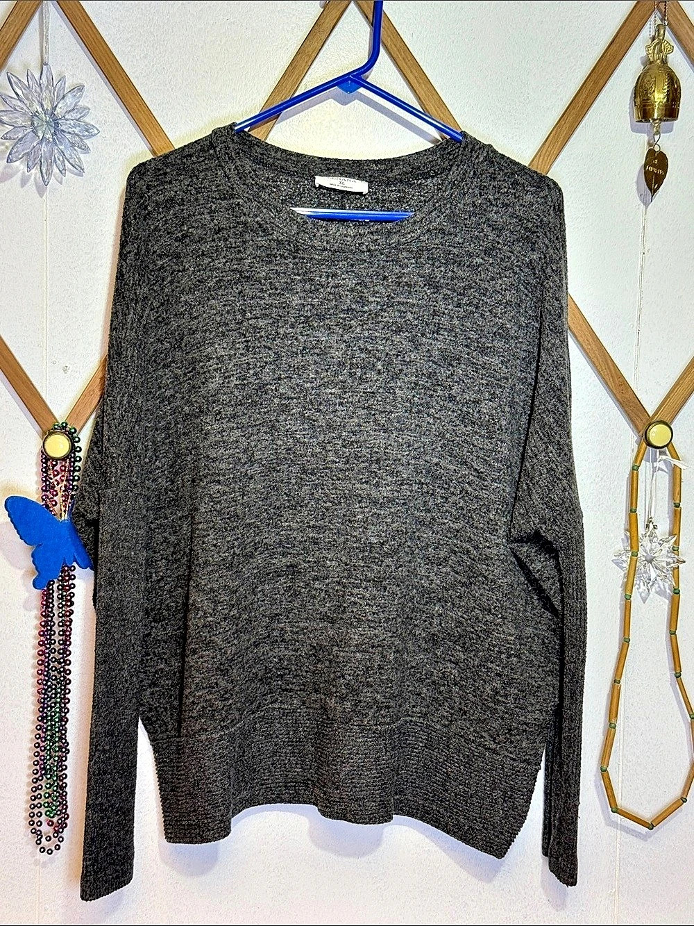 ZENANA Gray Crew Neck Sweater XL